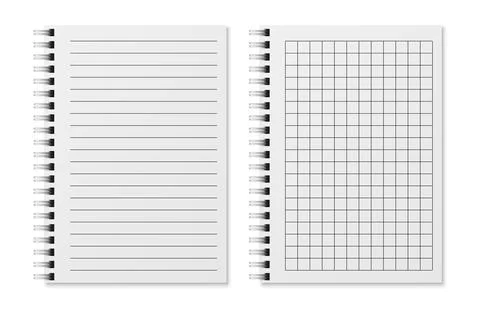 Blank sketchbook. Realistic padded diary notebook with dots and lines on metal Stock Illustration