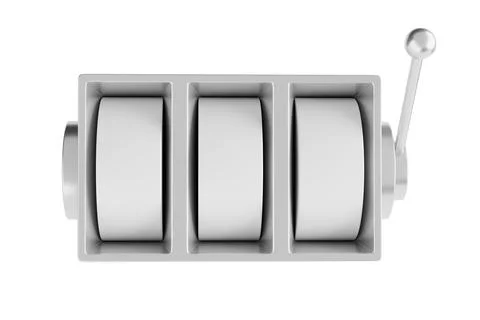 Blank Slot Machine with Spin Elements and Lever Arm . 3d Rendering Stock Illustration