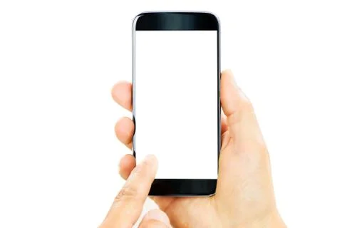 Blank smartphone in the hand. Stock Photos
