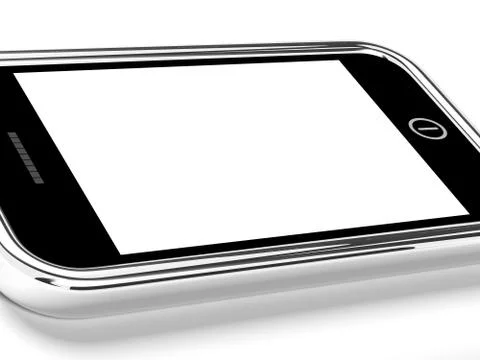 Blank smartphone mobile screen with white copyspace Stockillustratie