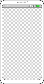 Blank Smartphone Mockup with Status Bar Stock Illustration