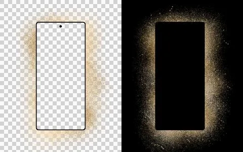 Blank Smartphone Screen Frame Mockup with Glowing Spray Dust Effect Isolated on  Stock Illustration