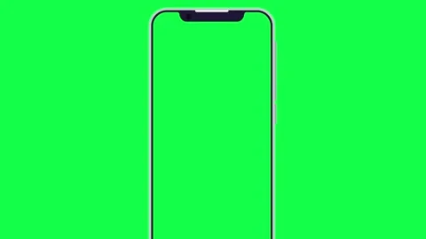 Blank smartphone screen with green screen, zooming in continuously and pausing 스톡 동영상 311647852