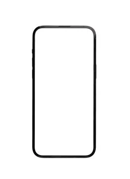 Blank smartphone screen mockup, showcasing a clean, simple design. Isolated o Stock Photos