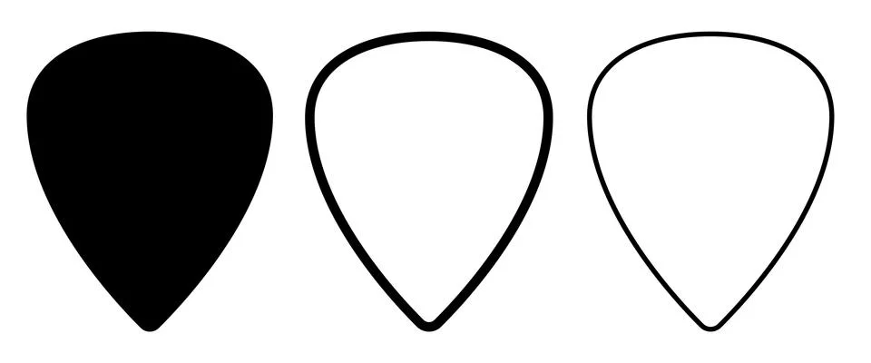 Blank solid and line guitar picks Stock Illustration
