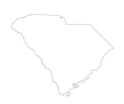 Blank South Carolina vector map silhouette illustration isolated Illustration