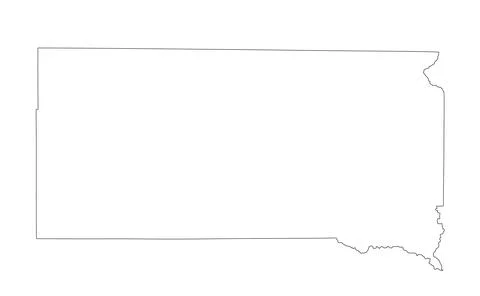 Blank South Dakota vector map silhouette illustration isolated Illustrazione stock