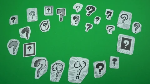 Blank space and question marks Stock Footage 104141656