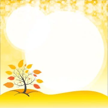 A blank space with an autumn tree Stock Illustration