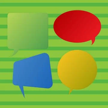 Blank Space Speech Bubble in Different Shapes and Solid Colors. Various Shades Stock Illustration