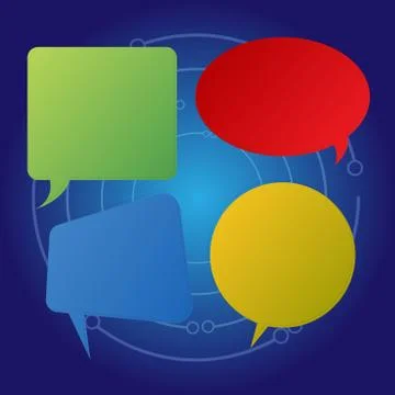 Blank Space Speech Bubble in Different Shapes and Solid Colors. Various Shades Illustrazione stock