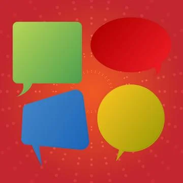 Blank Space Speech Bubble in Different Shapes and Solid Colors. Various Shades イラスト素材