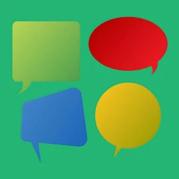 Blank Space Speech Bubble in Different Shapes and Solid Colors. Various Shades Illustrazione stock