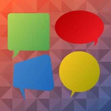 Blank Space Speech Bubble in Different Shapes and Solid Colors. Various Shades Stock Illustration