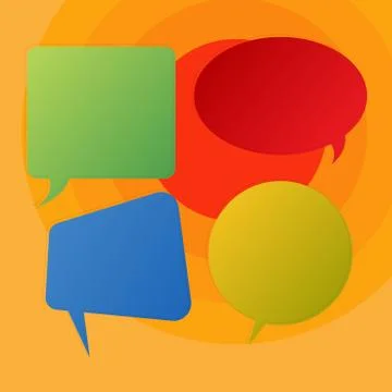 Blank Space Speech Bubble in Different Shapes and Solid Colors. Various Shades Illustrazione stock