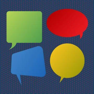 Blank Space Speech Bubble in Different Shapes and Solid Colors. Various Shades Stockillustratie