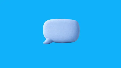 Blank Speech Bubble 3D Icon on Blue Background Stock-Footage 347244637