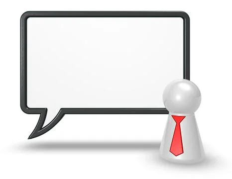 Blank speech bubble and token with tie - 3d rendering Stock Illustration