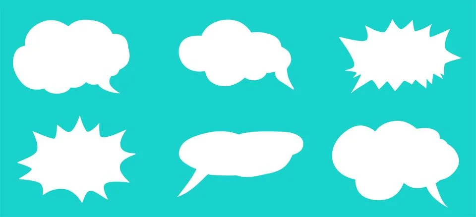 Blank speech bubble on blue background Stock Illustration
