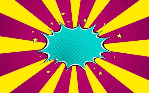Blank speech bubble comic book, pop art vector illustration Stock Illustration