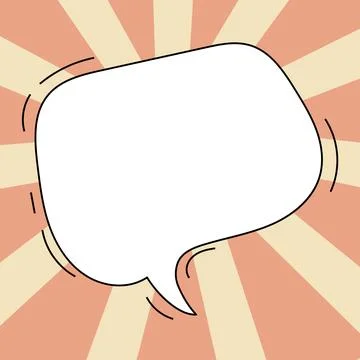 Blank Speech Bubble With Copy Space Over Color Background Design. Empty Template Stock Illustration
