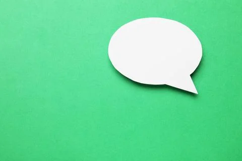 Blank speech bubble on green background. Space for text Stock Photos