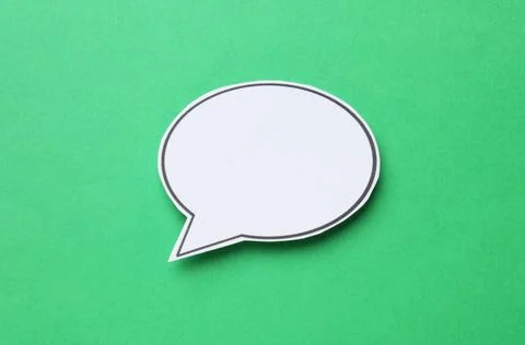 Blank speech bubble on green background. Space for text Stock Photos