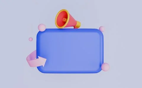 Blank speech bubble with loudspeaker notification with copy space Stock Illustration
