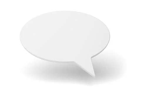Blank speech bubble or balloon isolated on white. Stock Photos