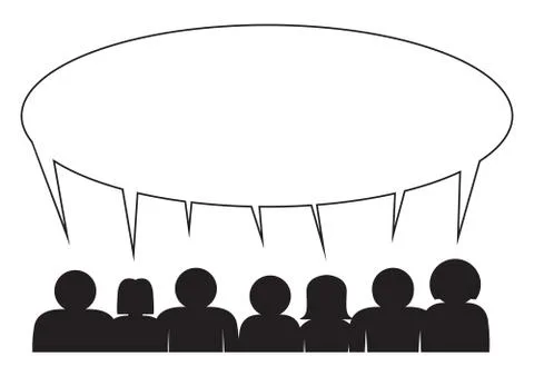 Blank Speech Bubble with People Stock Illustration
