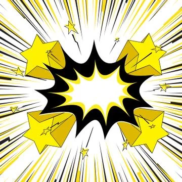 Blank speech bubble. Retro effect motion lines for comic book and manga. Pop イラスト素材