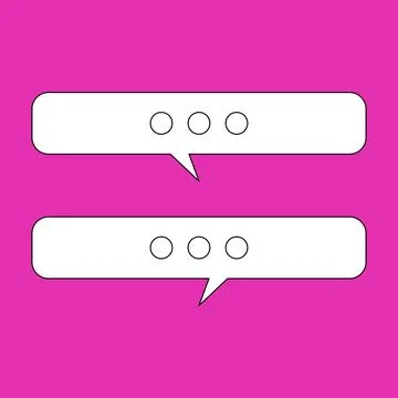 Blank speech bubble set in flat design, chatting box, message box icon. Balloon Stock Illustration