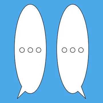 Blank speech bubble set in flat design, chatting box, message box icon. Balloon Stock Illustration