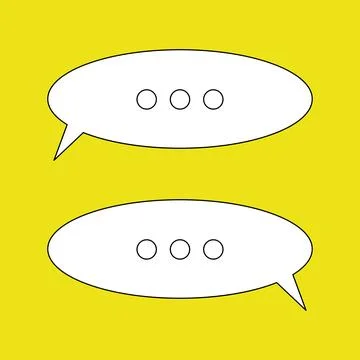 Blank speech bubble set in flat design, chatting box, message box icon. Balloon Stock Illustration