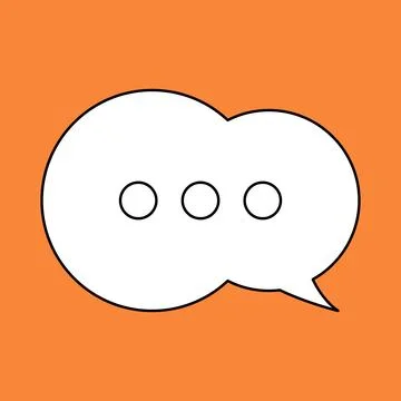 Blank speech bubble set in flat design, chatting box, message box icon. Balloon Stock Illustration