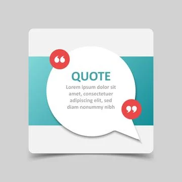 Blank speech bubble template icon in flat style. Bubble with quote vector i.. Stock Illustration