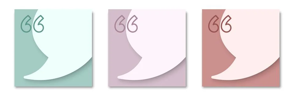 Blank speech bubble template set collection in flat style. Bubble with quot.. 스톡 일러스트