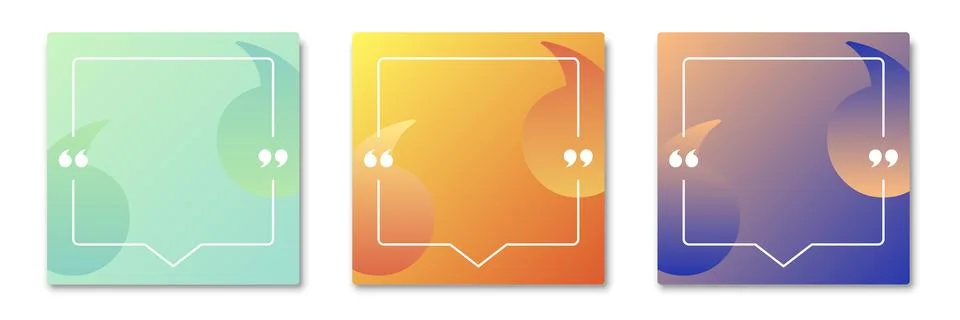 Blank speech bubble template set collection in flat style. Bubble with quot.. 스톡 일러스트