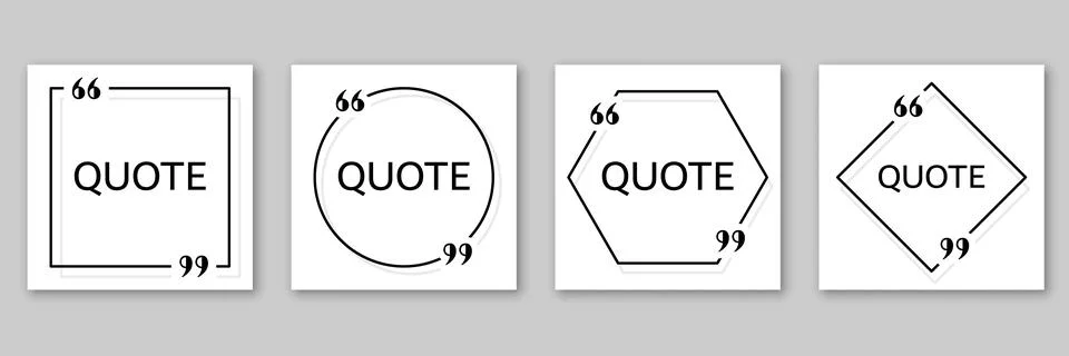Blank speech bubble template set collection in flat style. Bubble with quot.. 스톡 일러스트