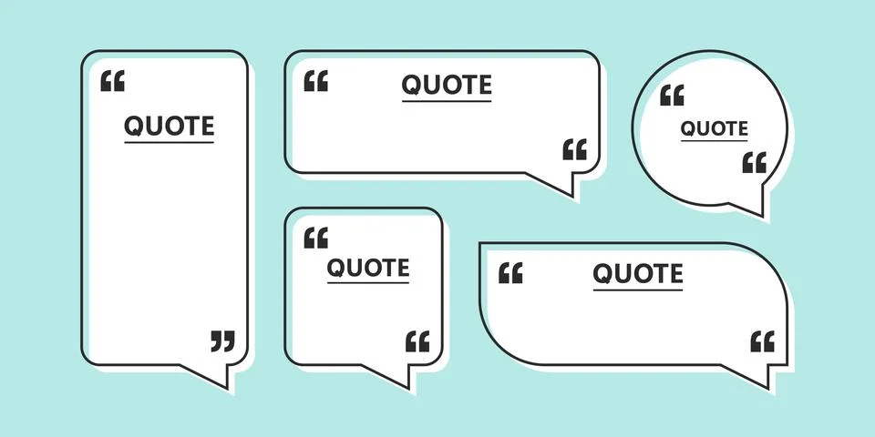 Blank speech bubble template set collection in flat style. Bubble with quot.. 스톡 일러스트