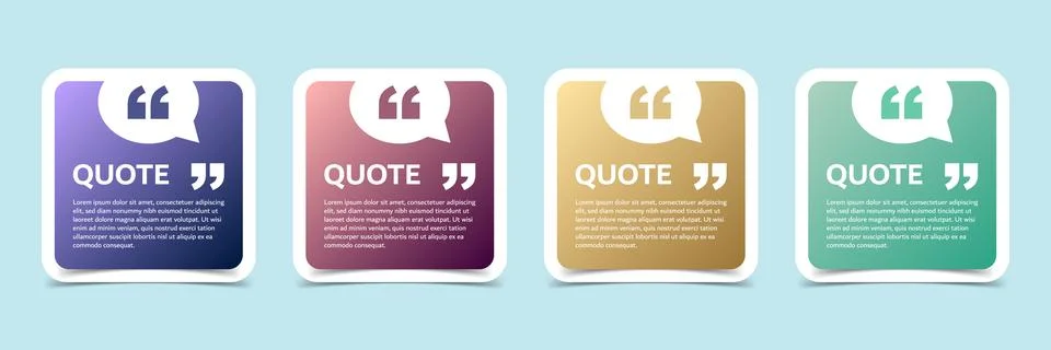 Blank speech bubble template set collection in flat style. Bubble with quot.. 스톡 일러스트
