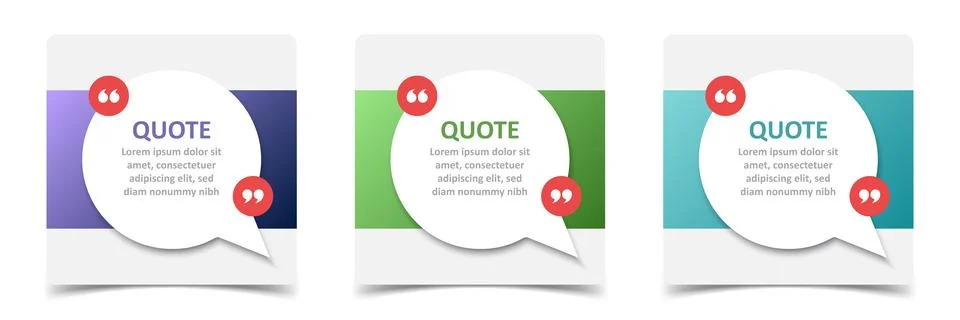 Blank speech bubble template set collection in flat style. Bubble with quot.. 스톡 일러스트