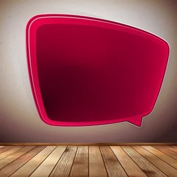 Blank Speech Bubble on wood background. EPS10 Stock Illustration