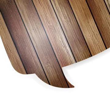 Blank Speech Bubble on wood background. EPS10 Stock Illustration