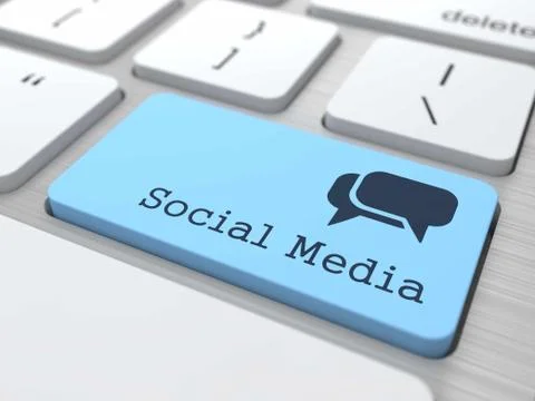 Blank Speech Bubbles on Computer Button. Stock Illustration