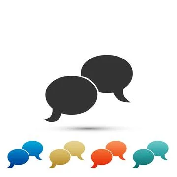 Blank speech bubbles icon isolated on white background. Set elements in colored Stock Illustration