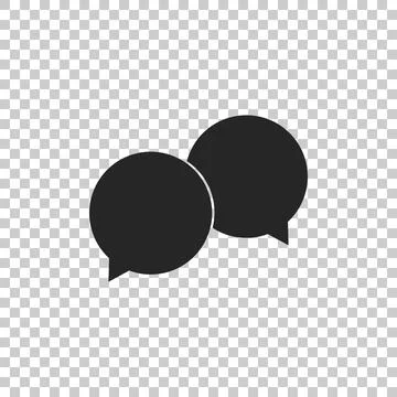 Blank speech bubbles icon isolated on transparent background. Flat design Stockillustratie