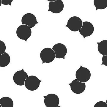 Blank speech bubbles icon seamless pattern on white background. Flat design Stock Illustration