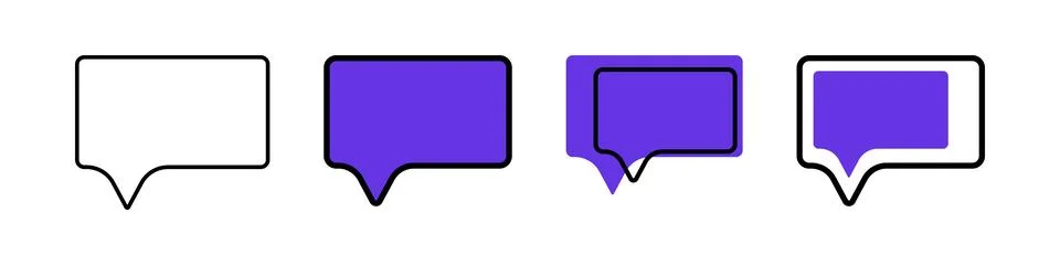 Blank speech bubbles icon set. Vector isolated on white background. 스톡 일러스트