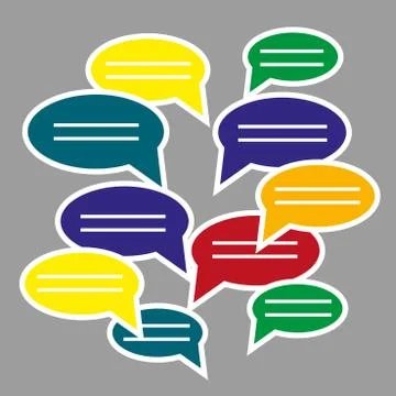 Blank speech bubbles for text. Text messaging flat design concep Stock Illustration